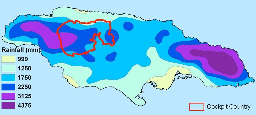 Карта клімат Ямайки