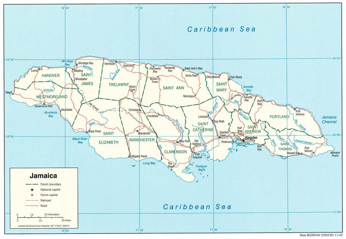 вулиці Ямайки карті