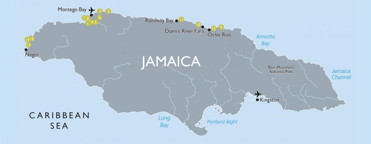 Карта Ямайки аеропортів