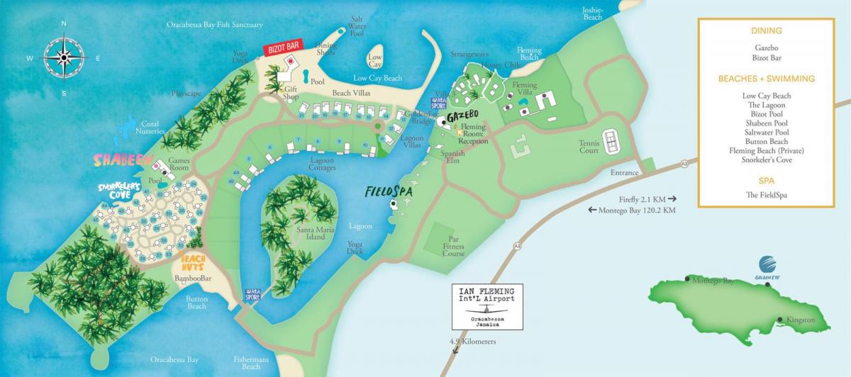 Карта Ямайки курорти