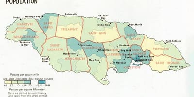 Карта населення Ямайки