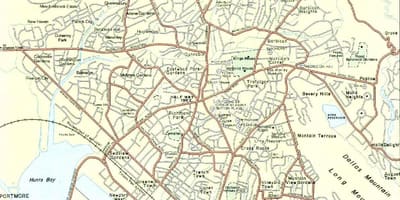 Карта околиць Кінгстон Ямайка 